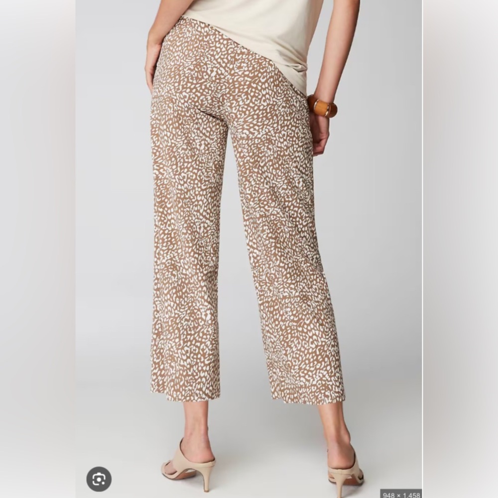 J. Jill Leopard Print Wearever Wide-Leg Knit Crops